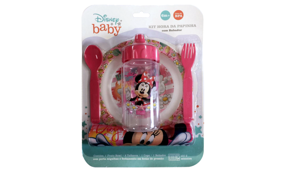 Kit Oficial A Hora Da Papinha Minnie Com Babador Babygo