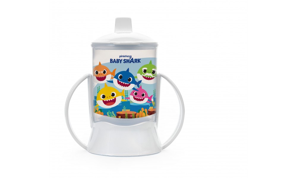 Copo De Treinamento Baby Shark 200ml C/alca/tampa - Babygo