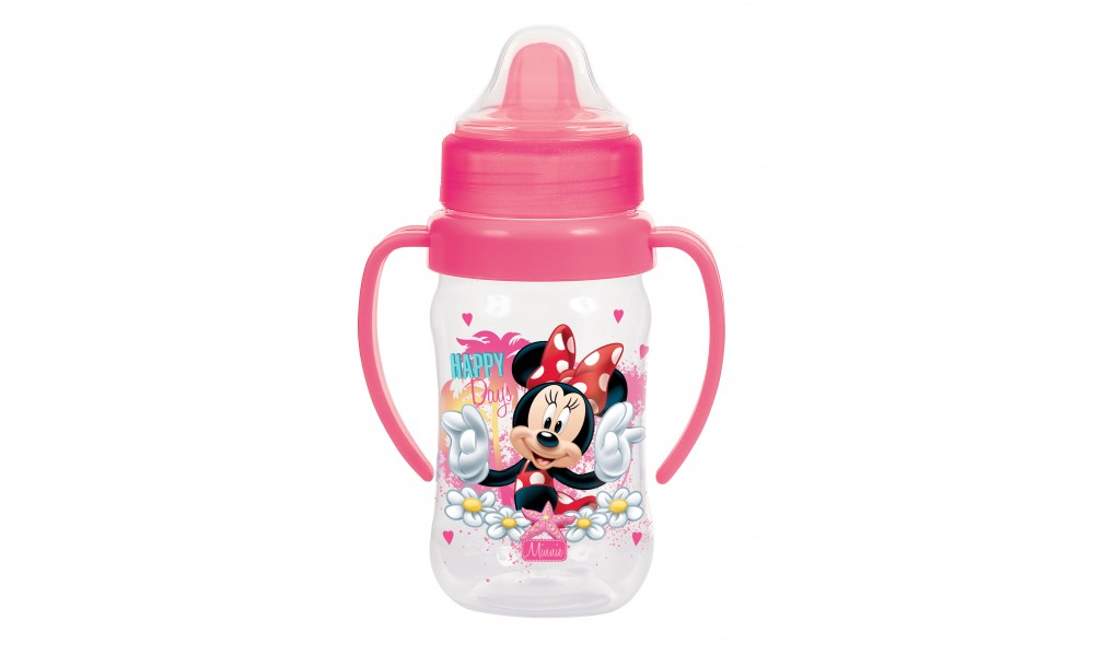 Copo Treinamento com Alças E Bico Redutor de Pingos BabyGo Minnie.