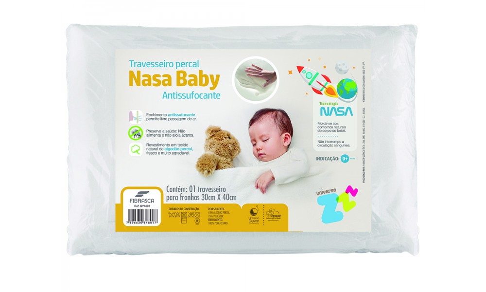 TRAVESSEIRO NASA BABY PERCAL REF. BY4801 Enxoval infantil
